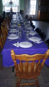 Lovina's Thanksgiving Day table awaits her guests.