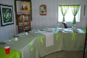 The table, or "eck corner," for the wedding party is set days in advance, as the family finishes final details.