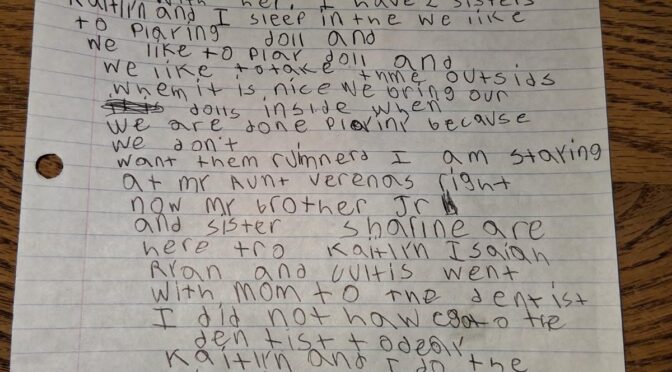 Lovina’s Eight-Year-Old Granddaughter Jennifer Pens the Column